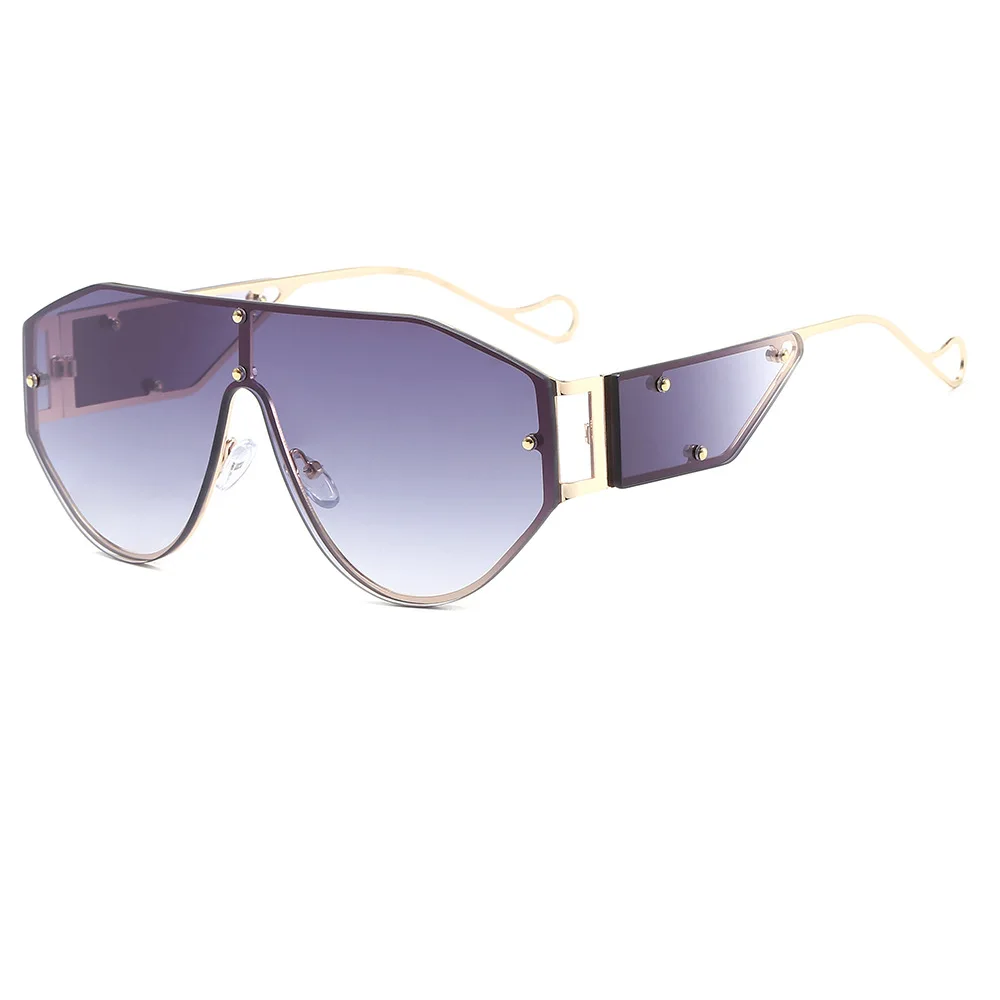 New European and American fashion glasses punk style sunglasses for men and women One-piece windproof sunglasses