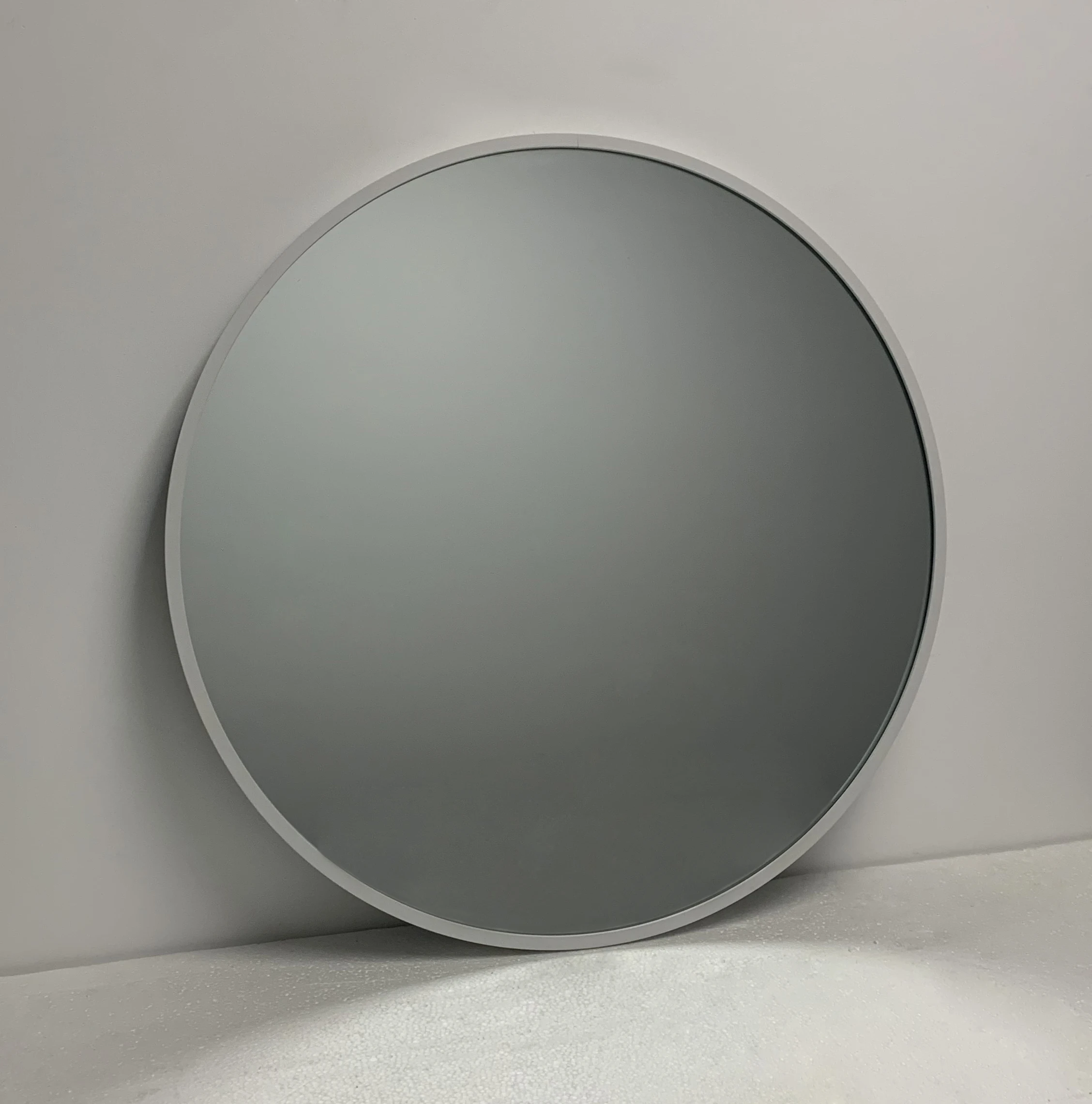 Modern white framed round large living room wall room home decor luxury full body length design unbreakable mirror miroir