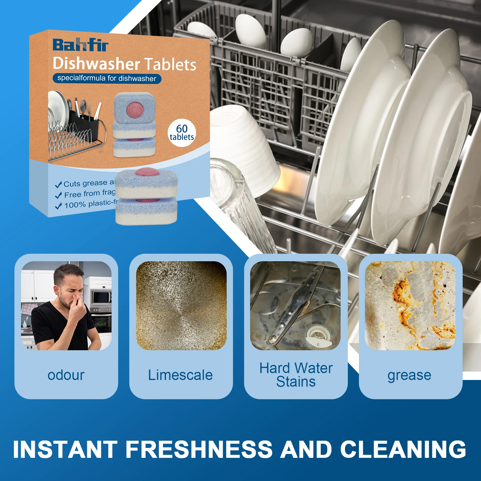 OEM Customizable Solid Detergent Cleaning Tablets for Dishwashing for Tableware