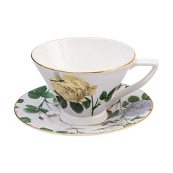 Rosie Lee Botanic Fine Bone China Large Capacity Afternoon Tea Cup And Saucer