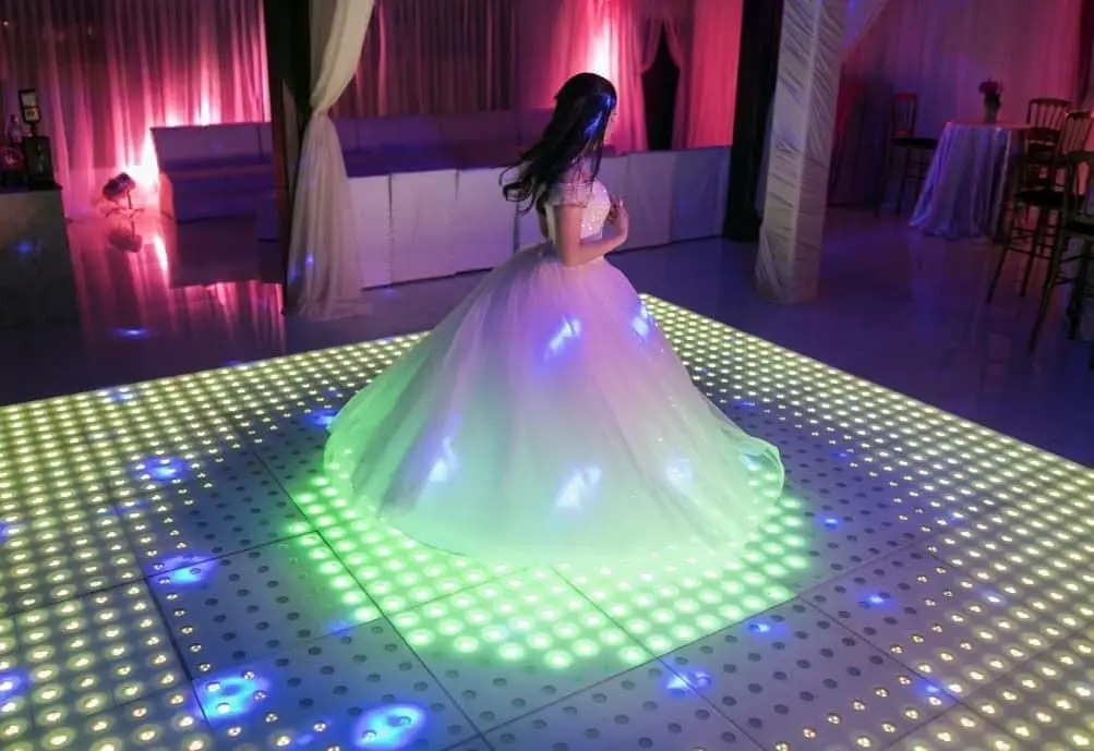 Hot Selling Patent 60*60 cm LED Digital Dance Floor Colorful Event Party Decoration for Wedding Stage White Glass Body Cover