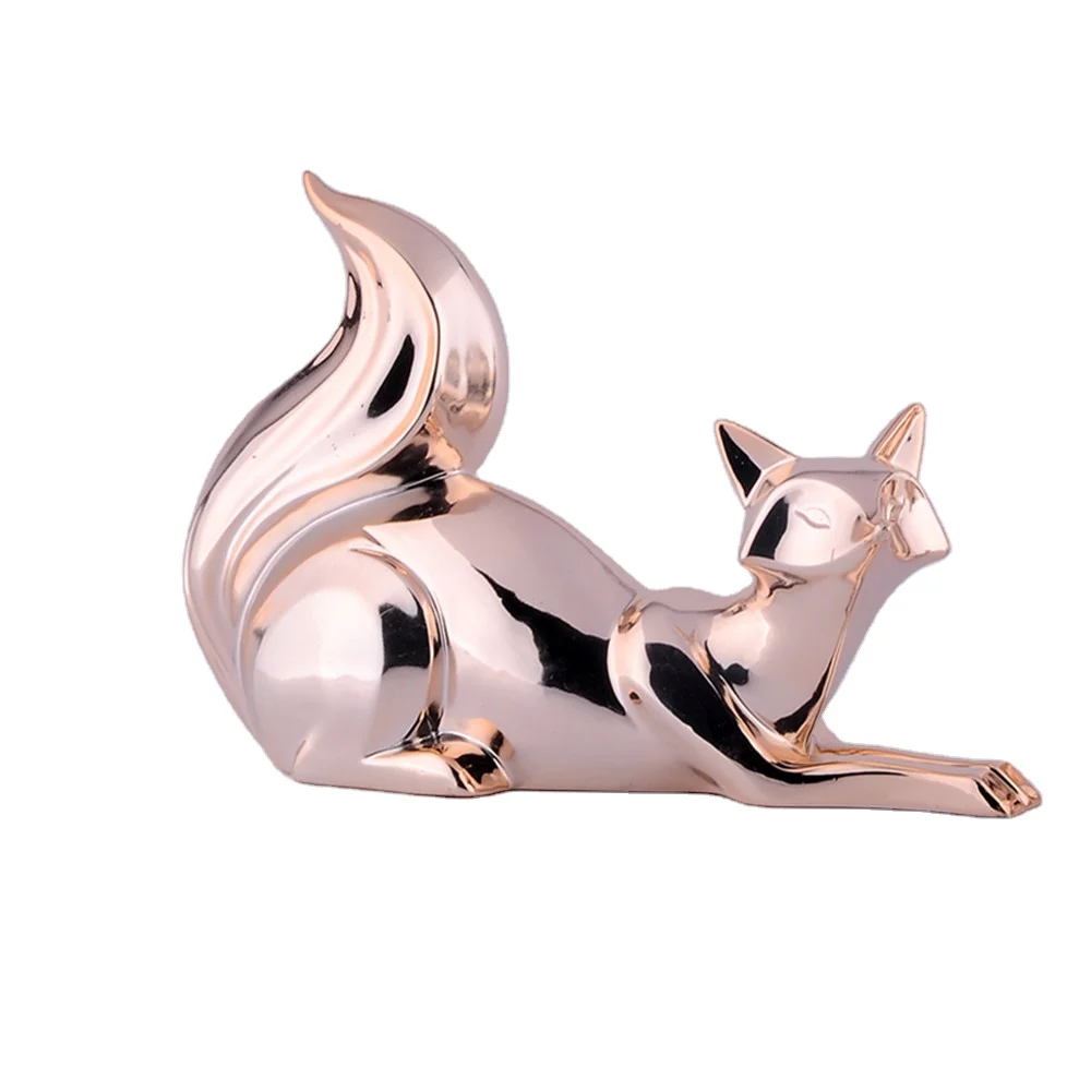 Декоративная керамическая статуэтка лисы ручной работы