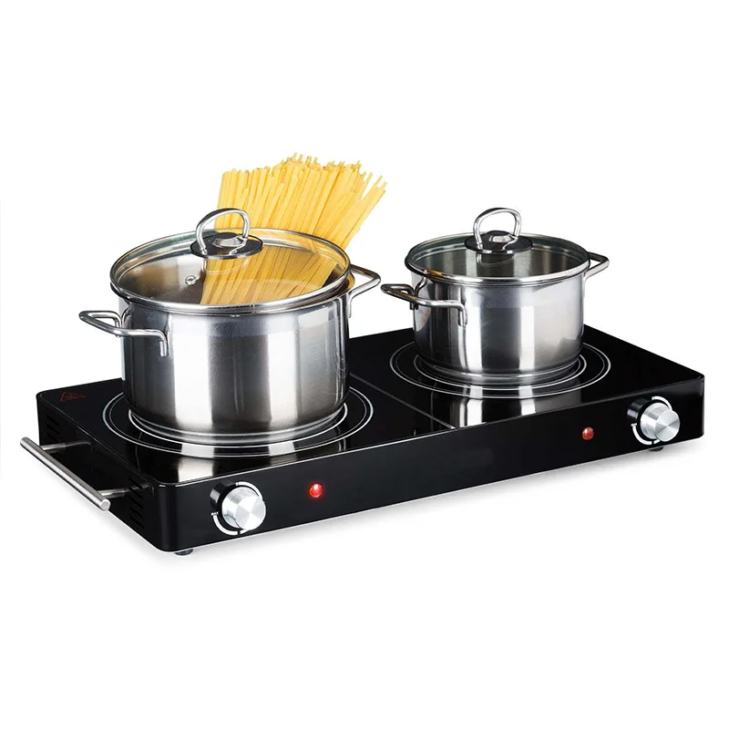 Customization Household Cooking Glass Ceramic Electric Stove Portable Countertop Burner Double Infrared Cooker