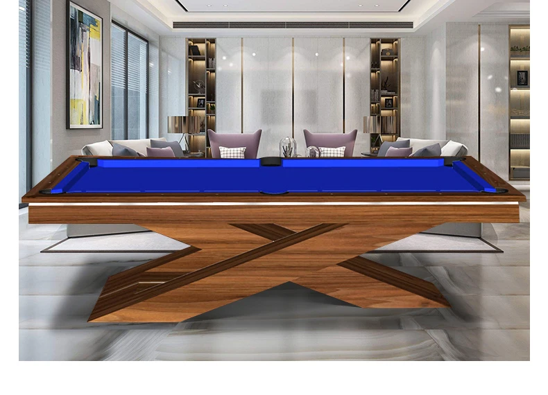 High end design customize billiard table modern snooker pool table with X shape legs