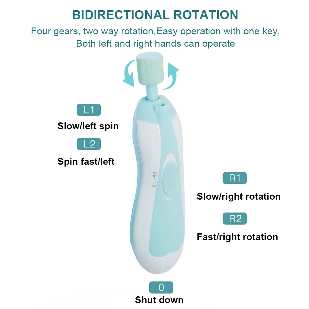 Multi-function Baby Manicure Set Electric Rechargeable Fingernail Care Set Baby Nail Grinder cutter Baby Nail drill Clippers
