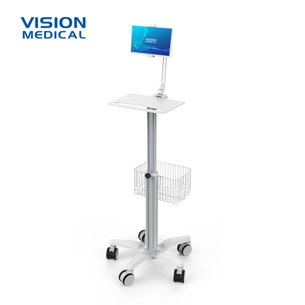 Подставка для планшета из медицинского алюминиевого сплава с фиксированной высотой белая эргономичная Мобильная тележка планшетного