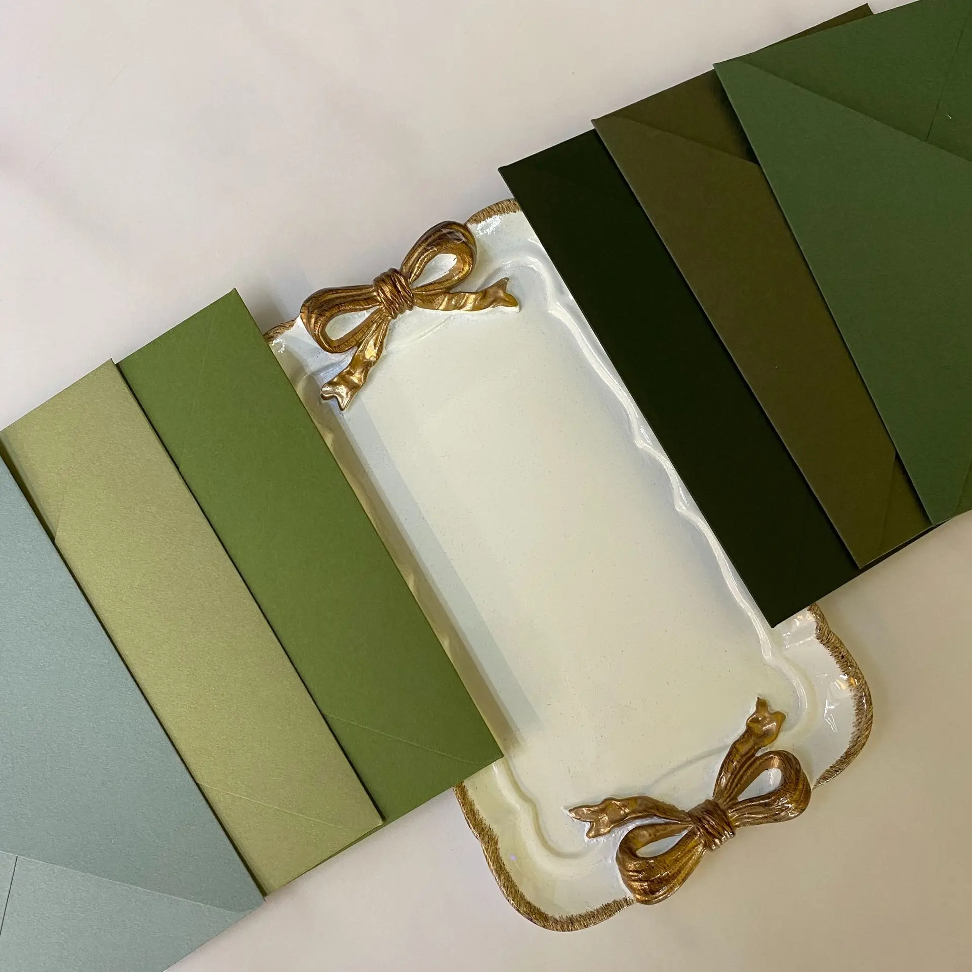 Custom wedding invitation fancy green paper foil Vellum Color envelope Paper gift envelopes with logo