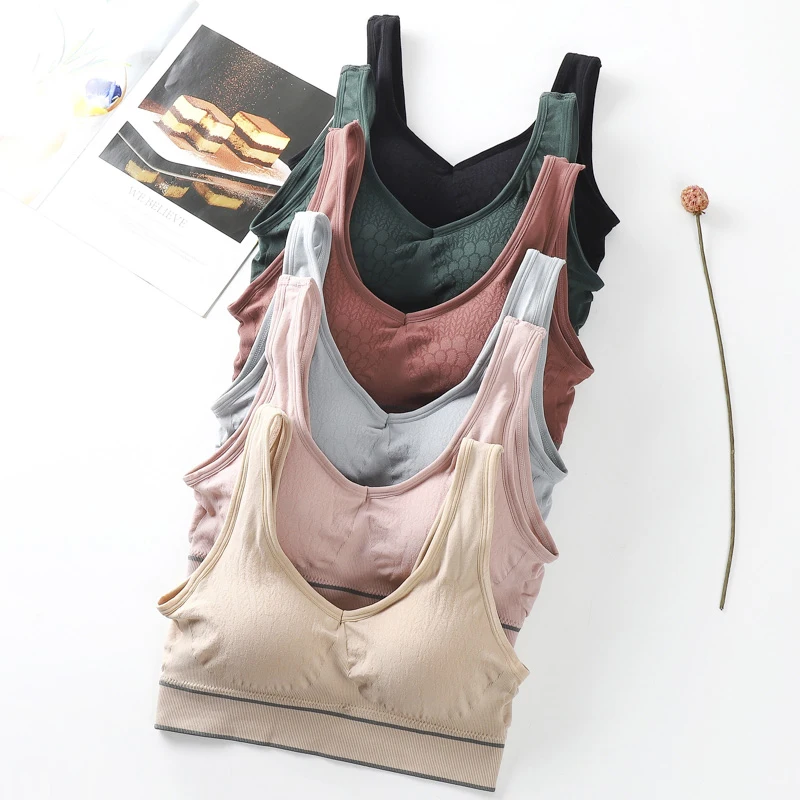 
Swan Wings Cup Breathable Removing Padding Wireless Seamless Crop Tube Top Bra Chest Wrap 