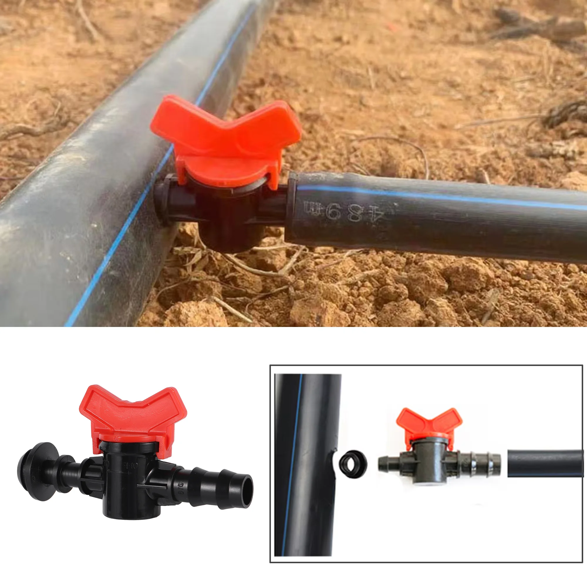 16/20/25mm Pipe Bypass Valve PE PVC Tube Barb Water Controller Garden Agriculture Drip Irrigation Flow Control Shutoff Valve
