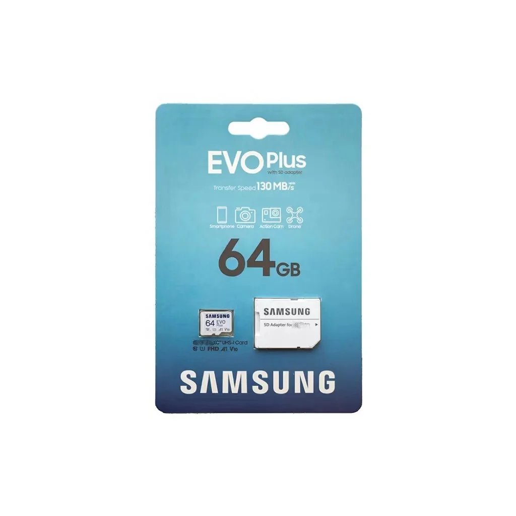 For Blue Fast Samsung EVO Plus Card 4GB 16GB  32GB 64GB 128GB 256GB 512GB U3 TF Memory SD Card For Mobile Phones 4K Camera
