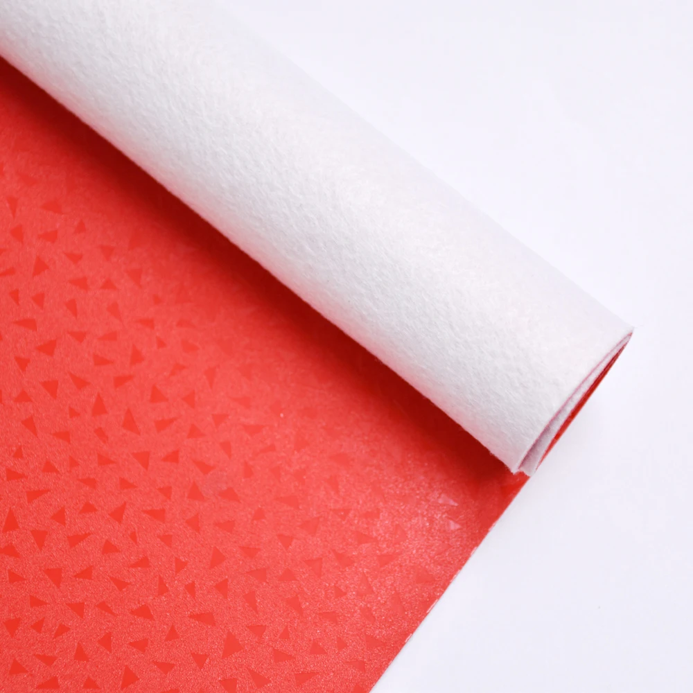 wholesale faux embossed PVC Synthetic Leather Fabric roll shoes making raw materials triangle pattern Multiple for sneaker