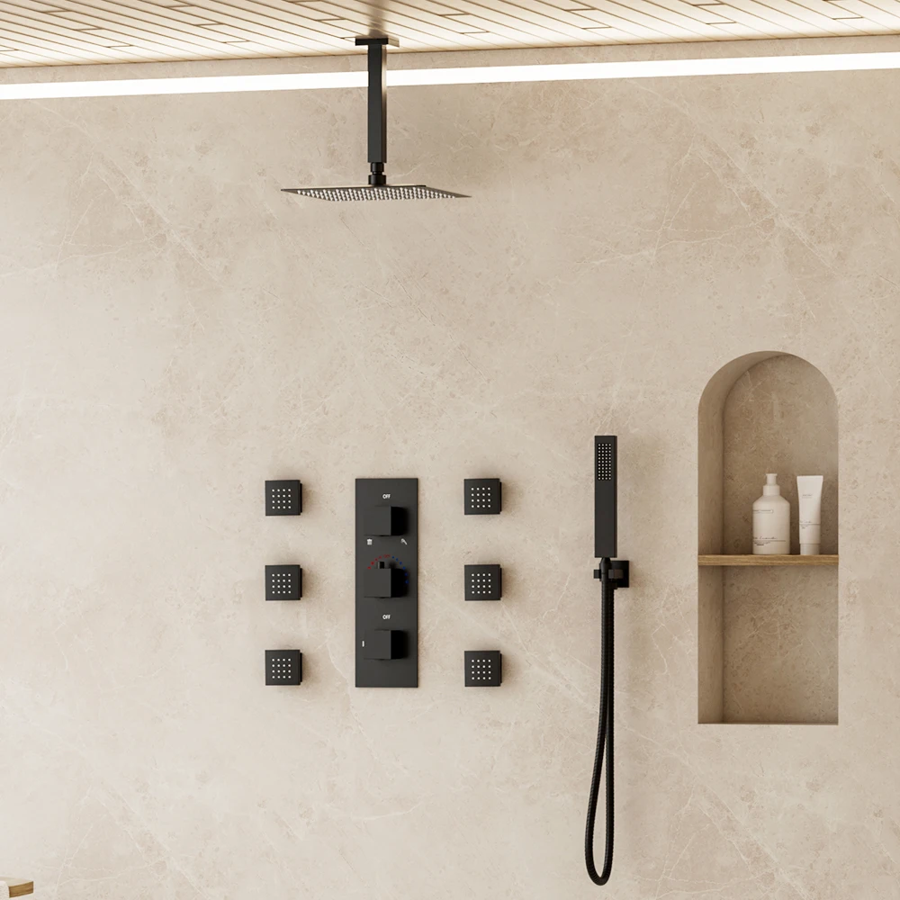 Cobezales Para Duchas настенный смеситель роскошный золотой скрытый клапан для душа набор