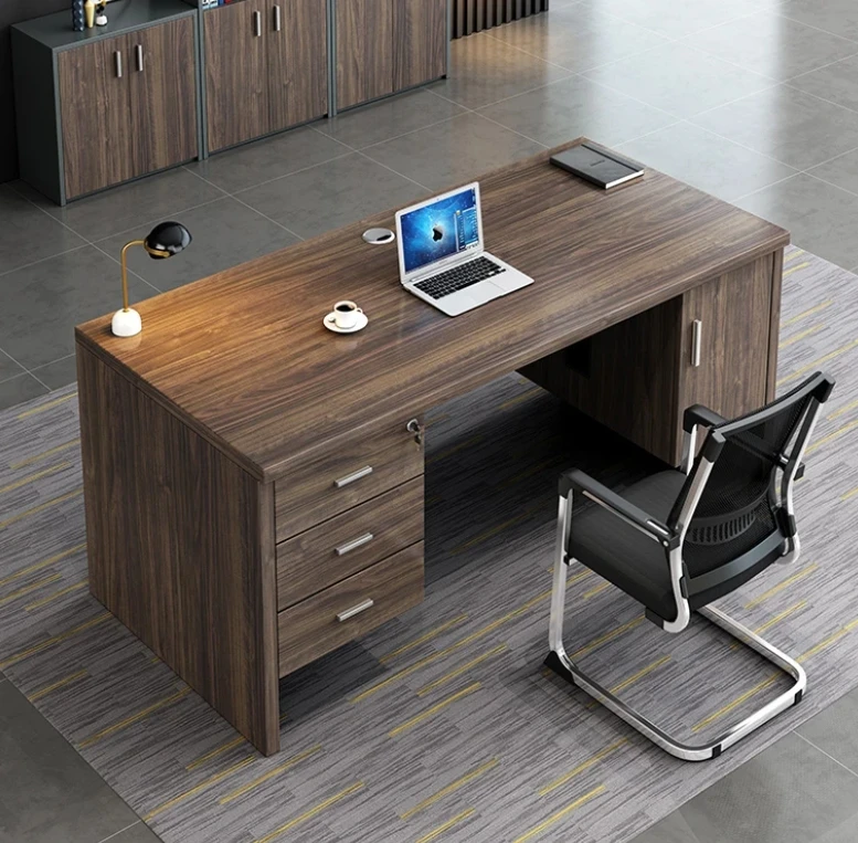 Home Office 47 Inch Computer Desk Oak Wooden Study Table with Storage Drawers for Kids and Teens