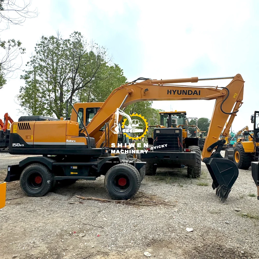 Hyundai R150w-9 used excavator on sale Hyundai150 Hyundai210 Hyundai215 Hyundai220 Hyundai225 wheel excavator good quality