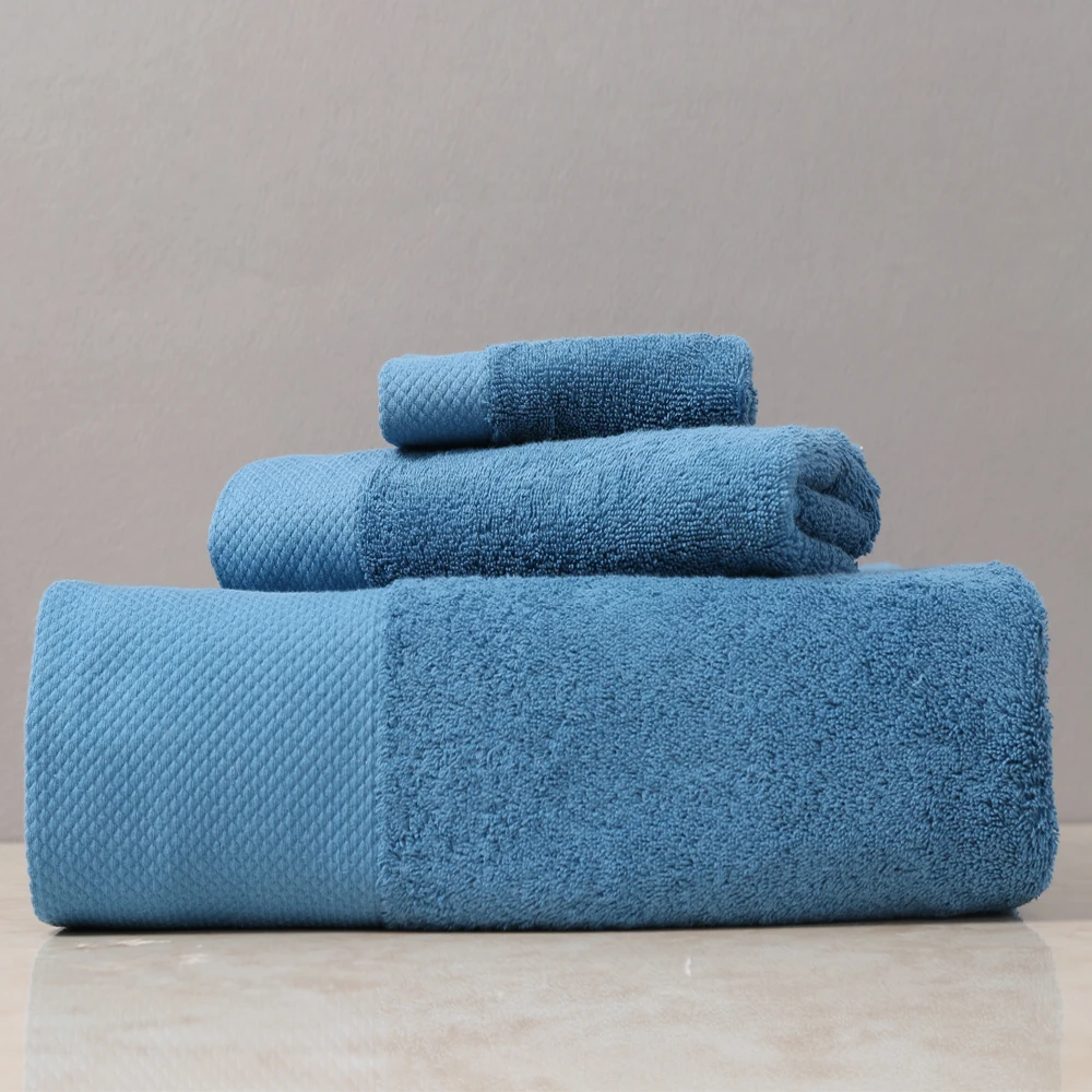 Голубые полотенца dobby для отеля, Пакистан, 100% хлопковое банное полотенце 25x54, поставка oem, набор из 8 шт.