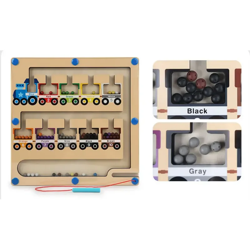 ET Trending Wooden Toddler Puzzles Magnetic Board For Children Kindergarten Toys Educational Fidget Magnetic Board