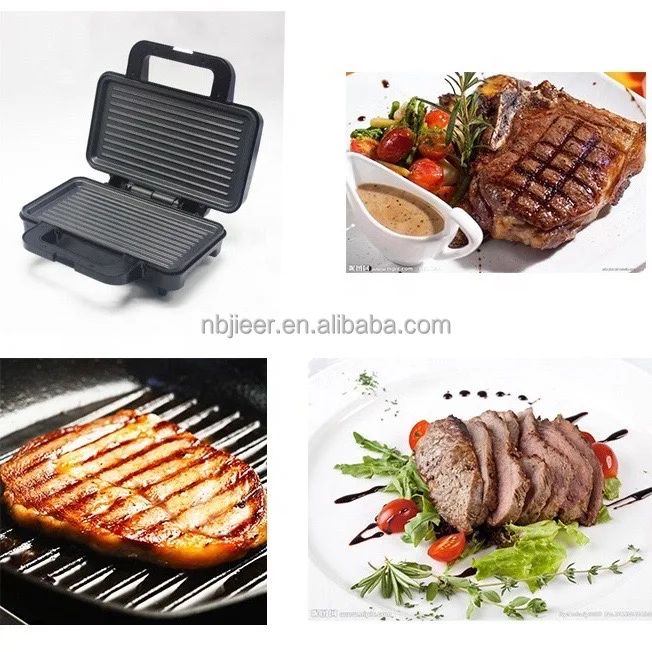 ETL Auto Temperature Control Electric Light Smoke 2 Slices Non-Stick Detachable Plates Steak Sandwich Waffle Maker Machine