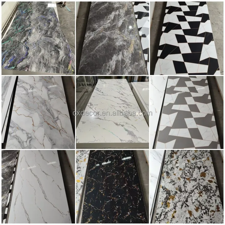 Modern PVC Marble Panel Waterproof Bathroom Wall Coating Covering Panels PVC Board Marble Alternatives Plastic Sheet