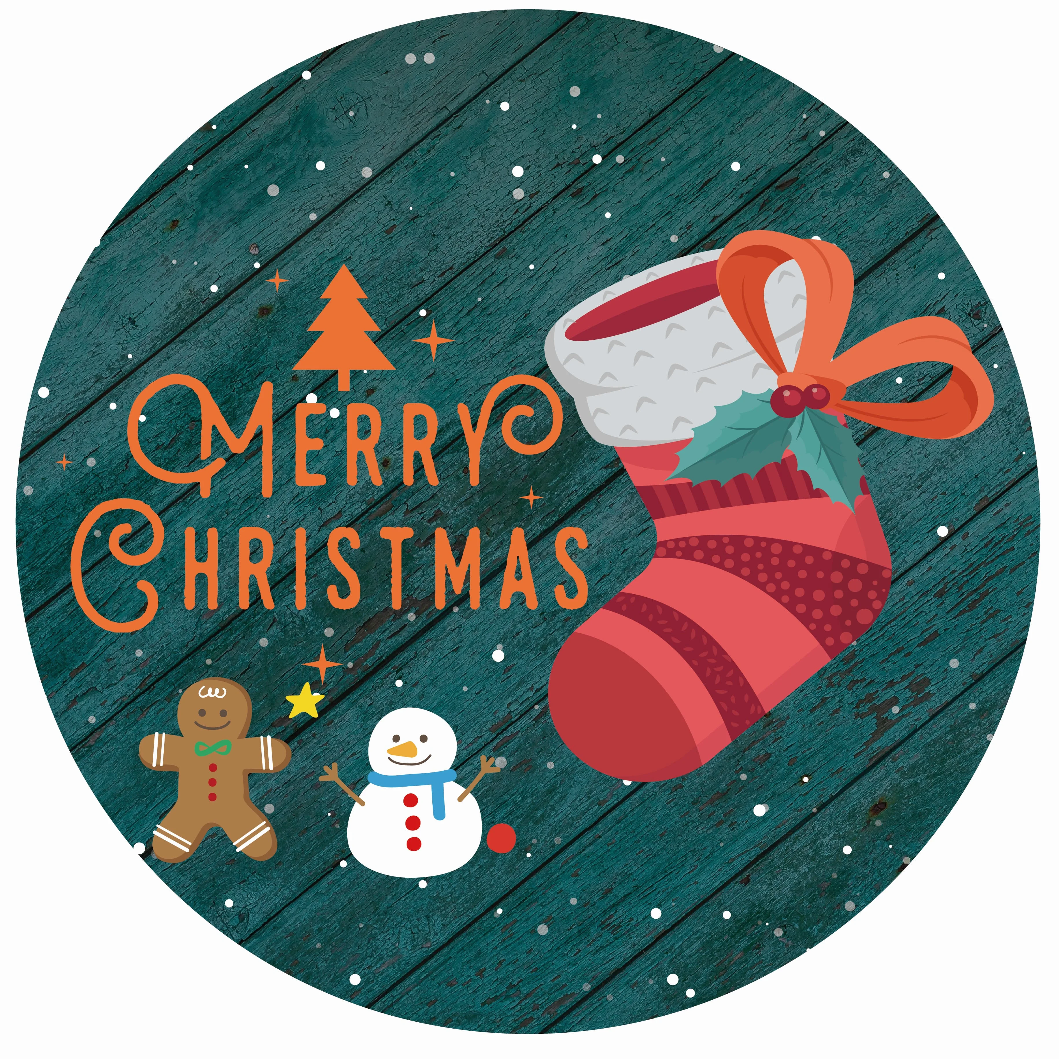 high quality vintage wooden sign Christmas decoration 30CM round wooden plaque for holiday home wall decoration