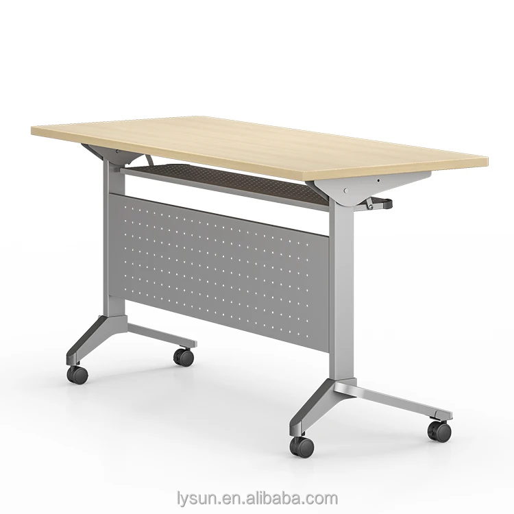 cheap university school furniture table space saving office training desk folding conference tables with wheels