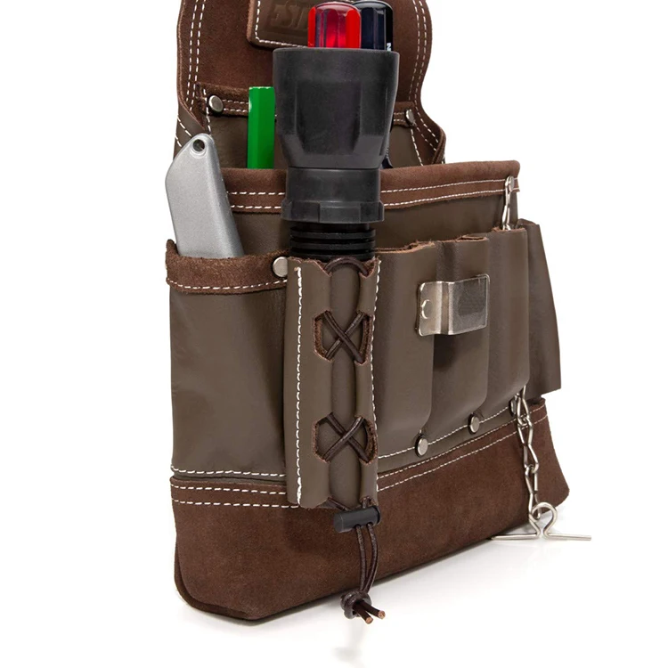 Сумка для инструментов электрика, прочная портативная кожаная сумочка с 8 карманами