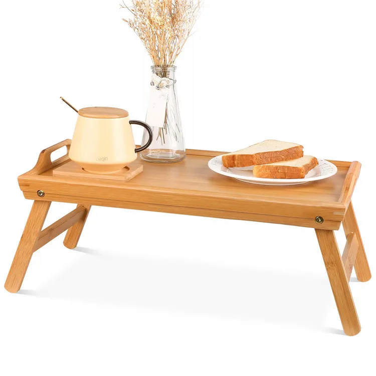 Cheap Price Breakfast Tray Table with Folding legs - Serving tray bamboo - dinner trays, tea tray, bed trays for eating
