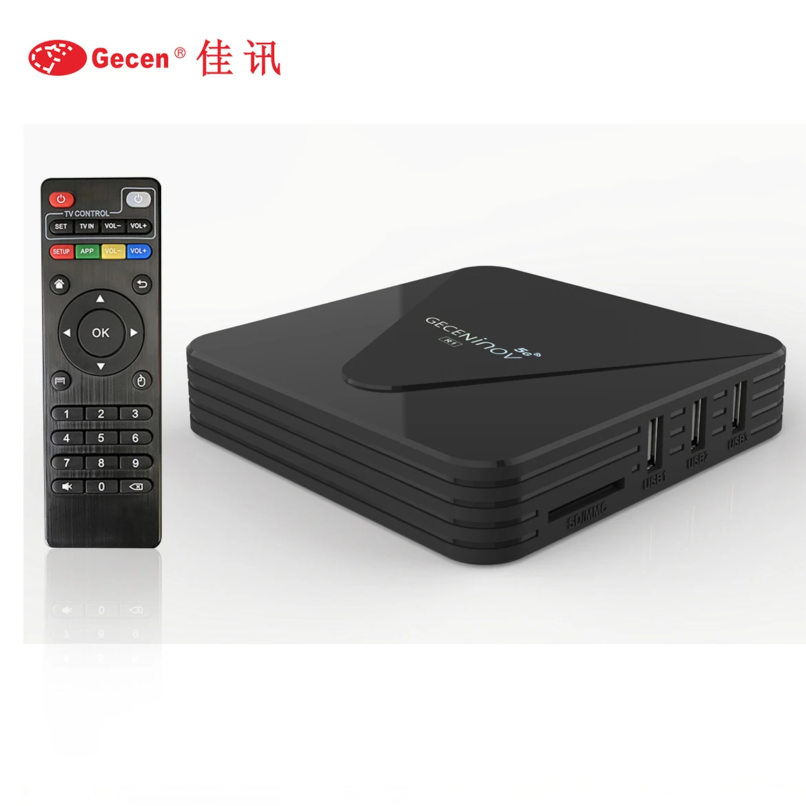 Original manufacturer wholesale smart TV BOX WiFi 5G R1 geceninov media player android 10.0 TV box 2G 16G  with RK3318 RK3228A
