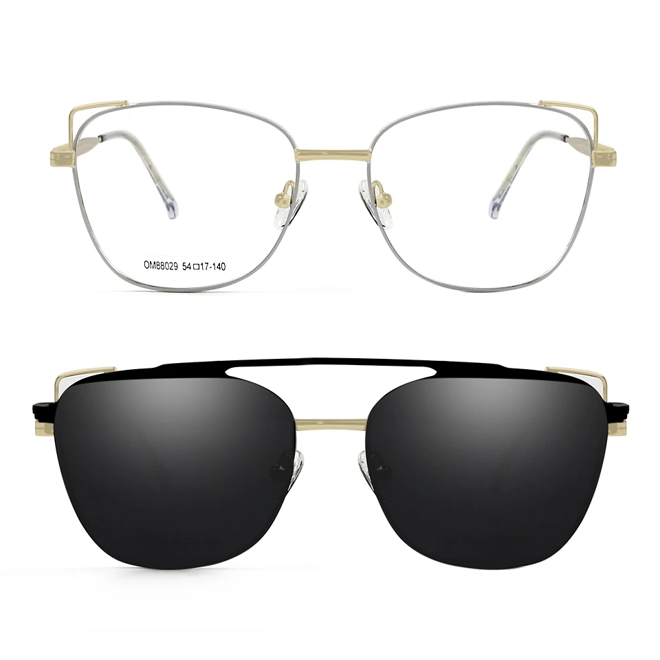 New magnetic clip on sunglasses double-beam set of mirror acetate sunglasses male and female models for driving traveling 88029