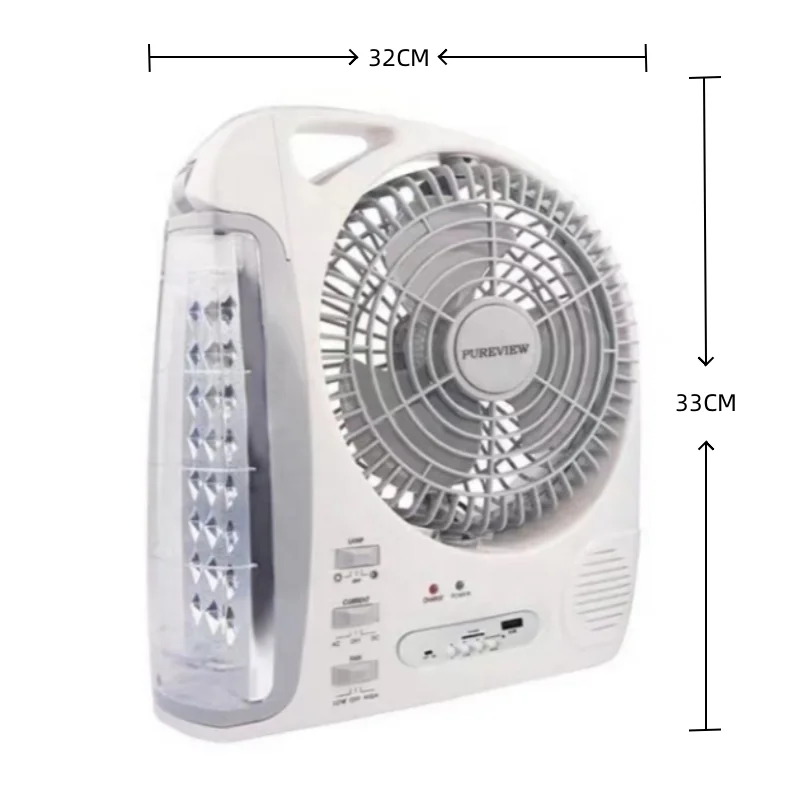 8 Inches Solar Table Fan with Solar Panel Bluetooh Speaker FM Radio USB Port for Home Desk Bedroom Outdoor Office