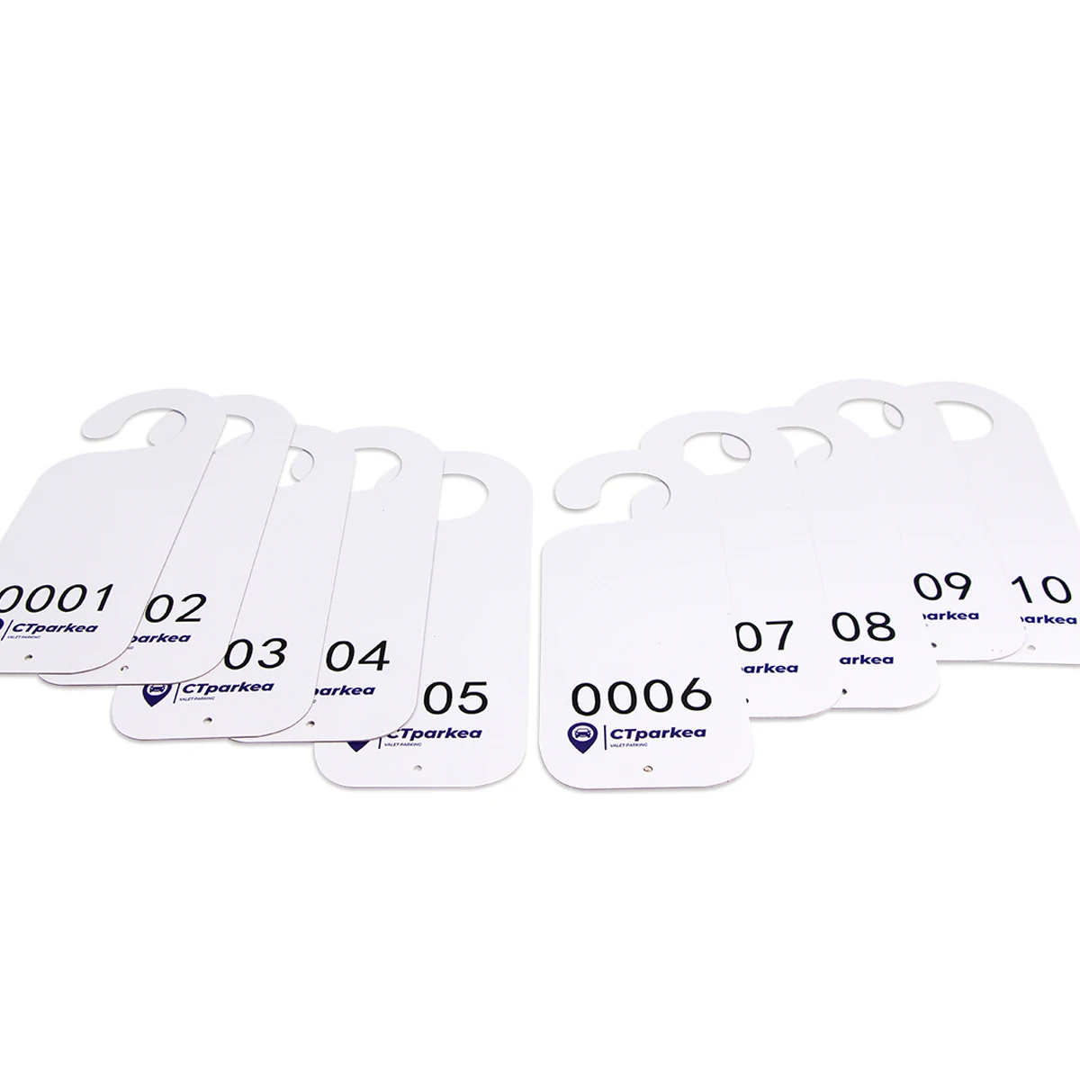 Custom Cardboard Advertising Promotion Variable Data Serial Number Double Side Printing Business Card PVC Door Tag Hanger