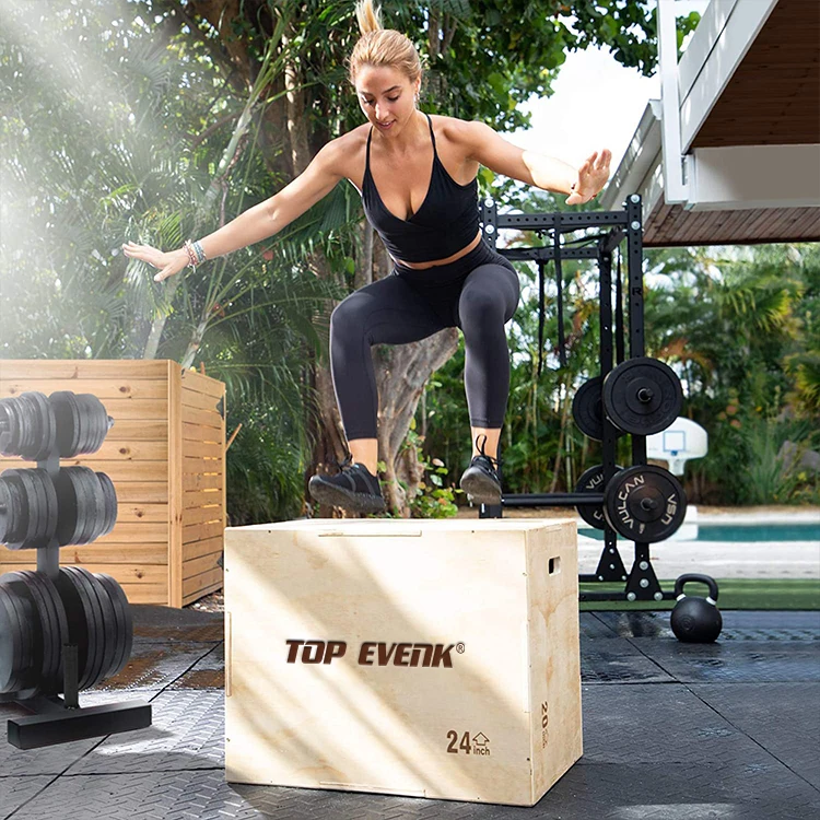 3 in 1 Gym Exercise Plyo Fitness Workout Exercise Wood Plyometric Jump Box
