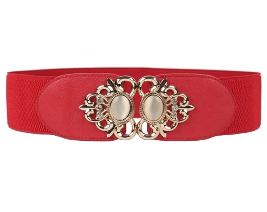 Womens Vintage Wide Elastic Stretch Waist Belt For Dresses Z361