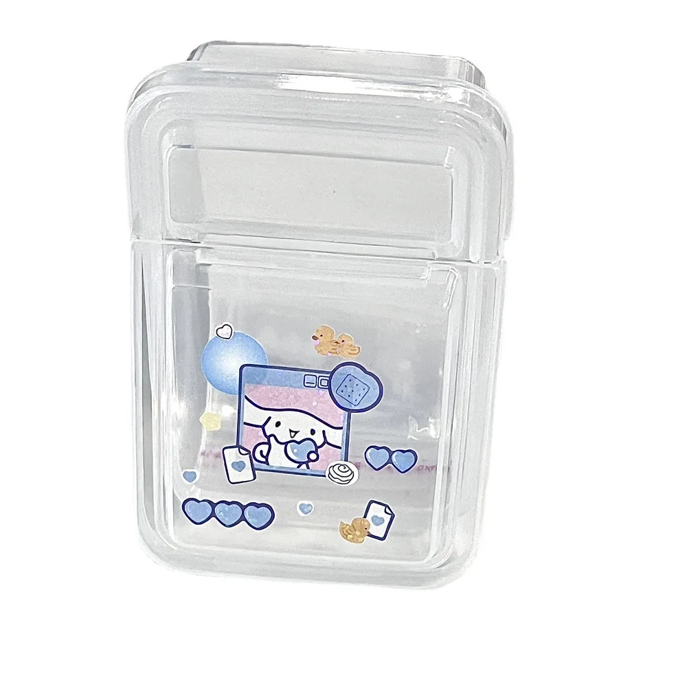 Rectangular Transparent Photocard Stickers Collection Storage Box Desktop Photo Card Holder Plastic Organizer Container Case