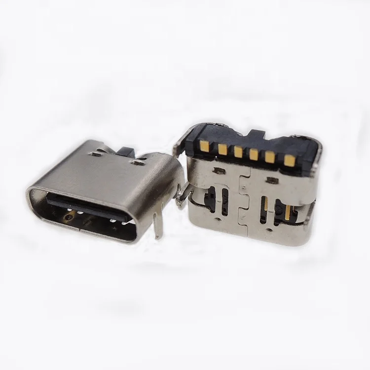 Manufacturer direct supply 6Pin L=6.85mm Horizontal SMD SMT Surface Mount Female USB C Type C Connector Socket