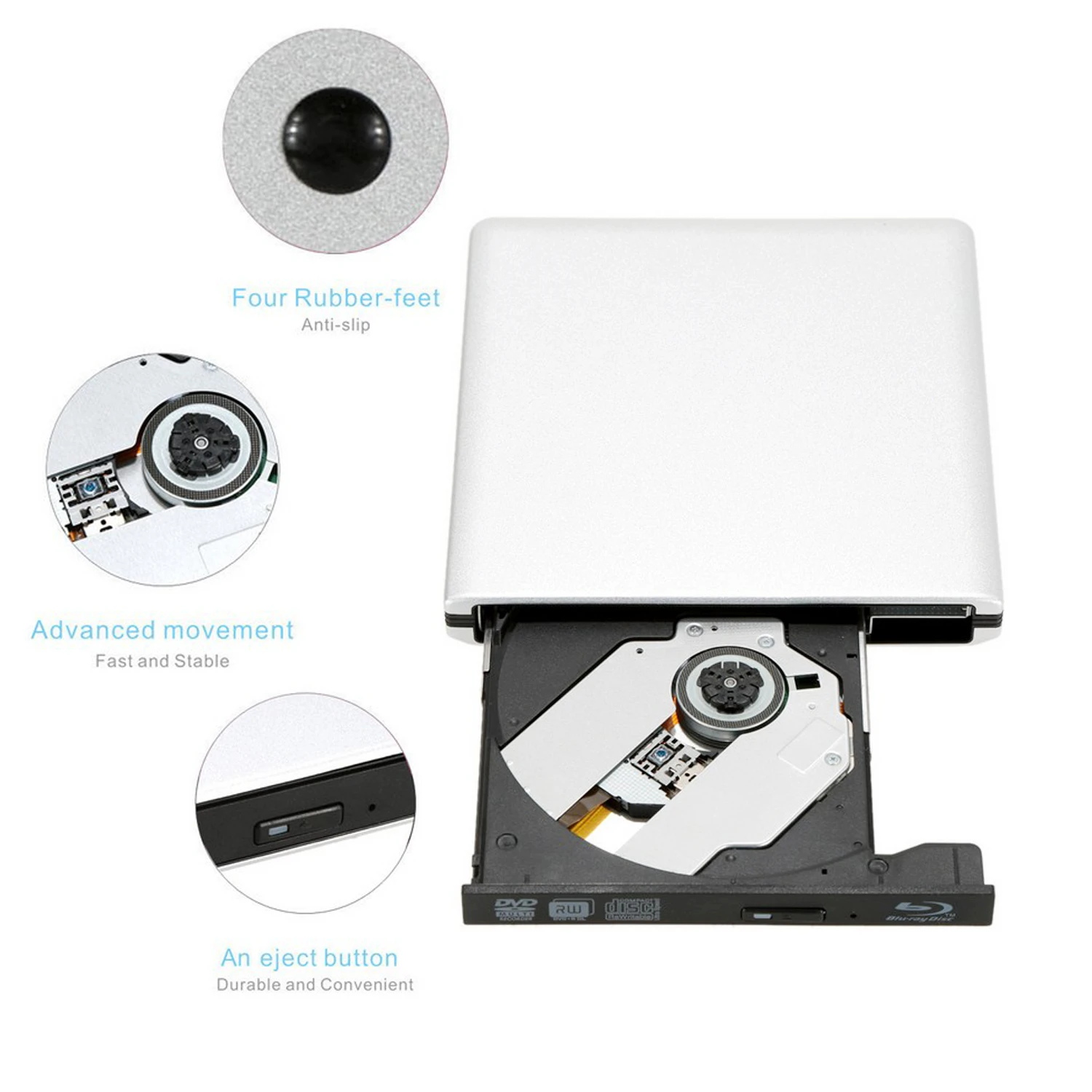  Внешний CD-привод USB 3 0 портативный привод CD/Dvd +/-Rw тонкий Dvd/CD Rom записывающее устройство горелка для ноутбука настольного ПК Windows 10/8/XP