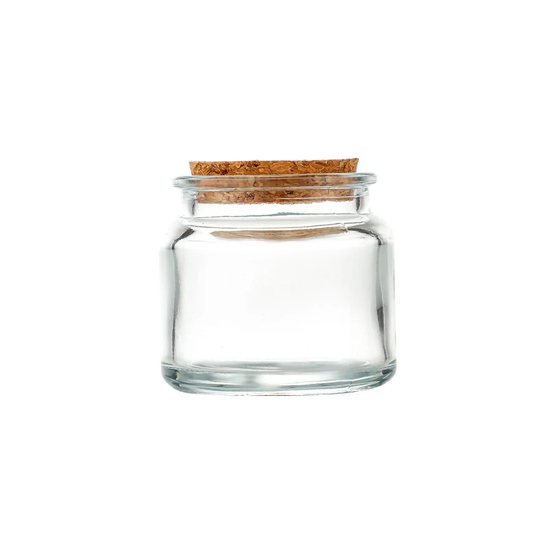 Wholesale Multicolor 90g DIY Soy Wax Container Glass Candle Holder Lantern and Candle Jar with Wooden Stopper