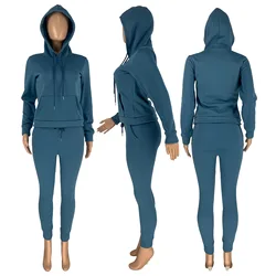 Fall 2021 Women Clothes zipper Hoodie Set 2 Piece Set Hoodies Joggers Long Sleeve Sweatsuit Tracksuit Two Piece Jogger Set