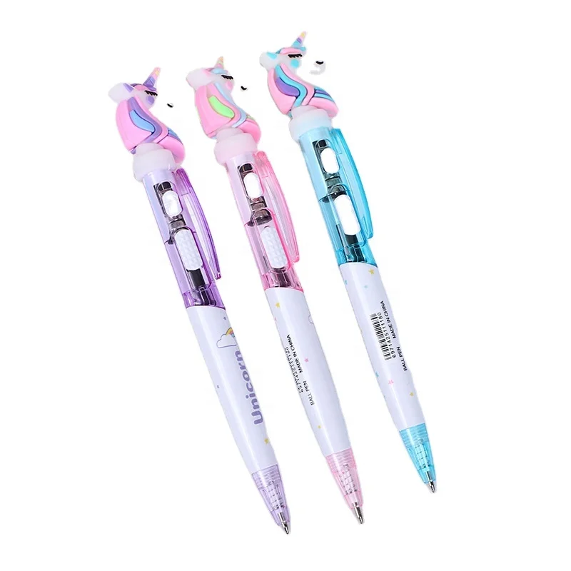 Popular Custom Multi-color Ballpoint Pen Creative Cartoon Unicorn Pen Fashion Durable Advertising Gift Pen