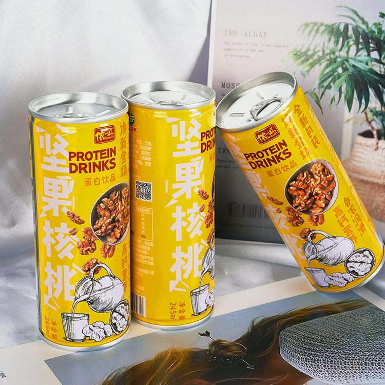 LISHI Healthy Full Cream Walnut Squeezed Supplement Protein Can 245ml 72 Per Carton Nut Factory Milk