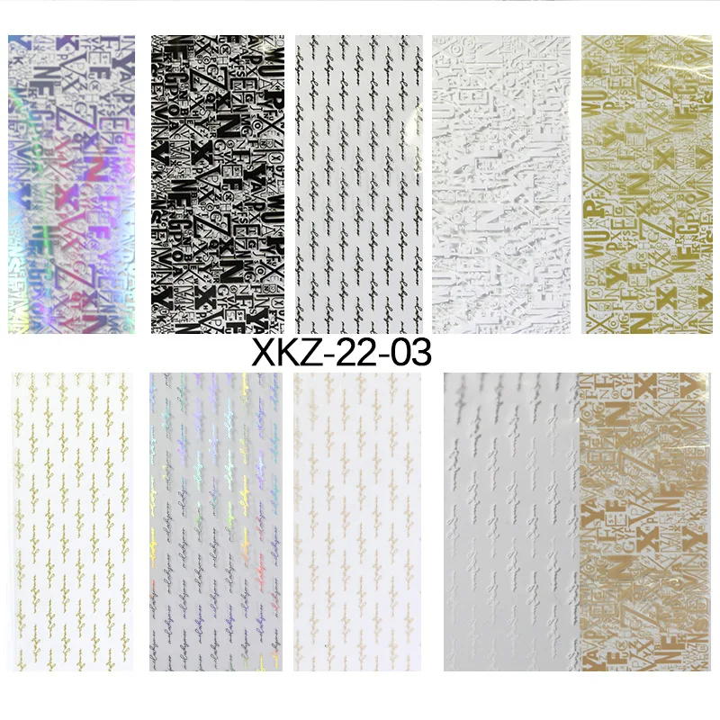 10 Color Mixed Nail Sticker Holographic Nail Art Transfer Foil Laser Starry Paper DIY Nail Decals