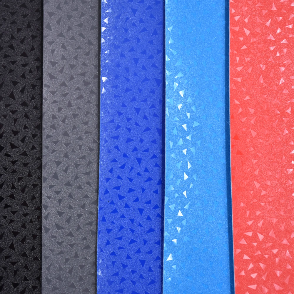 wholesale faux embossed PVC Synthetic Leather Fabric roll shoes making raw materials triangle pattern Multiple for sneaker