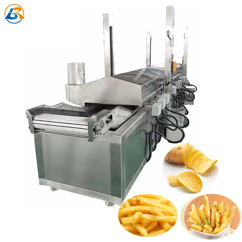 304 Stainless Steel French Fries Fried Chicken Fish Processing Production Line Electrical Water-oil French Fries Deep Fryer