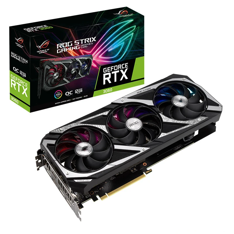 Hot sale Graphics Card 6GB 8GB 10GB 12GB Gaming Video CardROG STRIX RTX3060 O12G V2 GAMING discrete graphics card