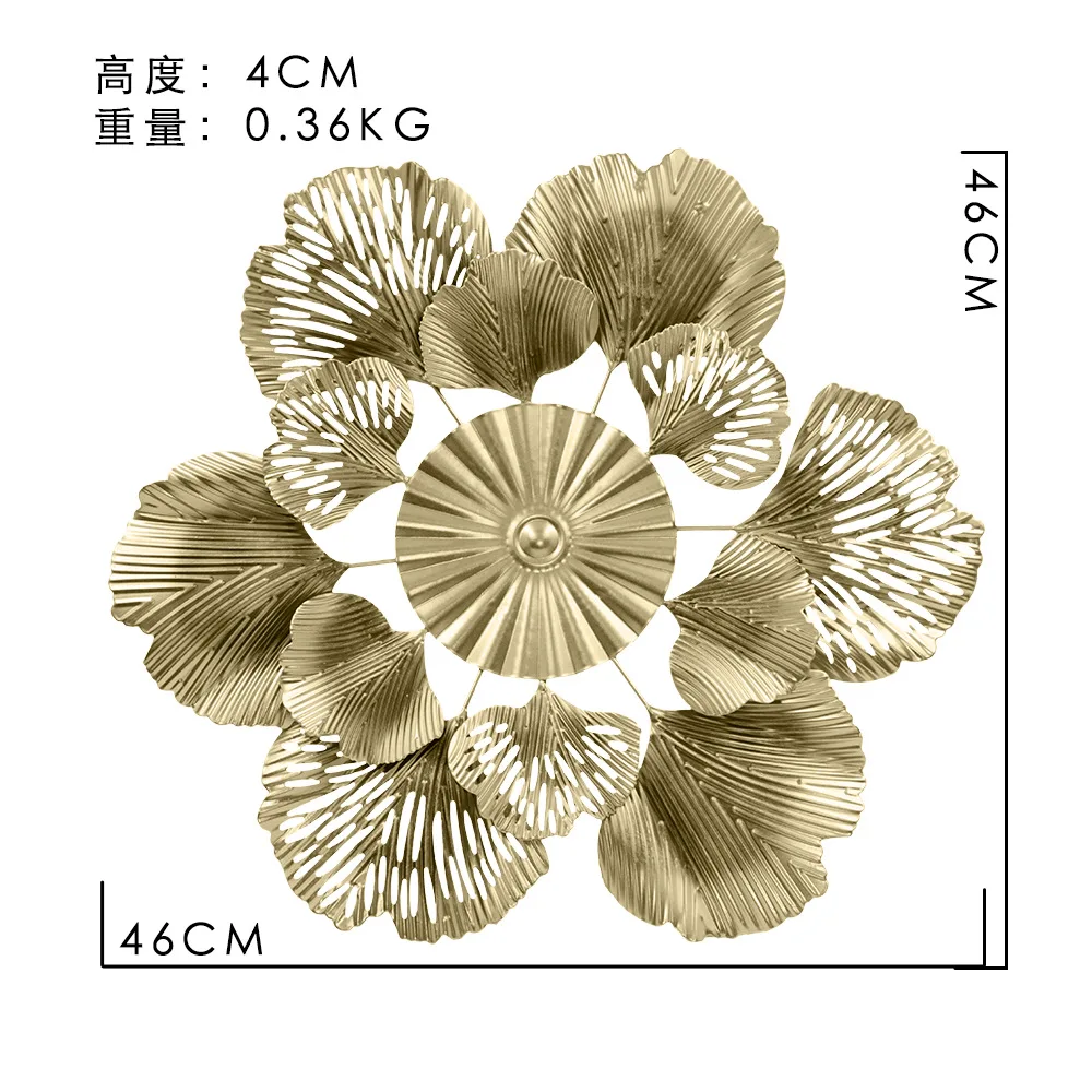 Wall Decor Nordic Flower Mirror Bedroom Living Room Hanging Metal Modern Accents Gold Luxury Art Decorative Home Wall Decor