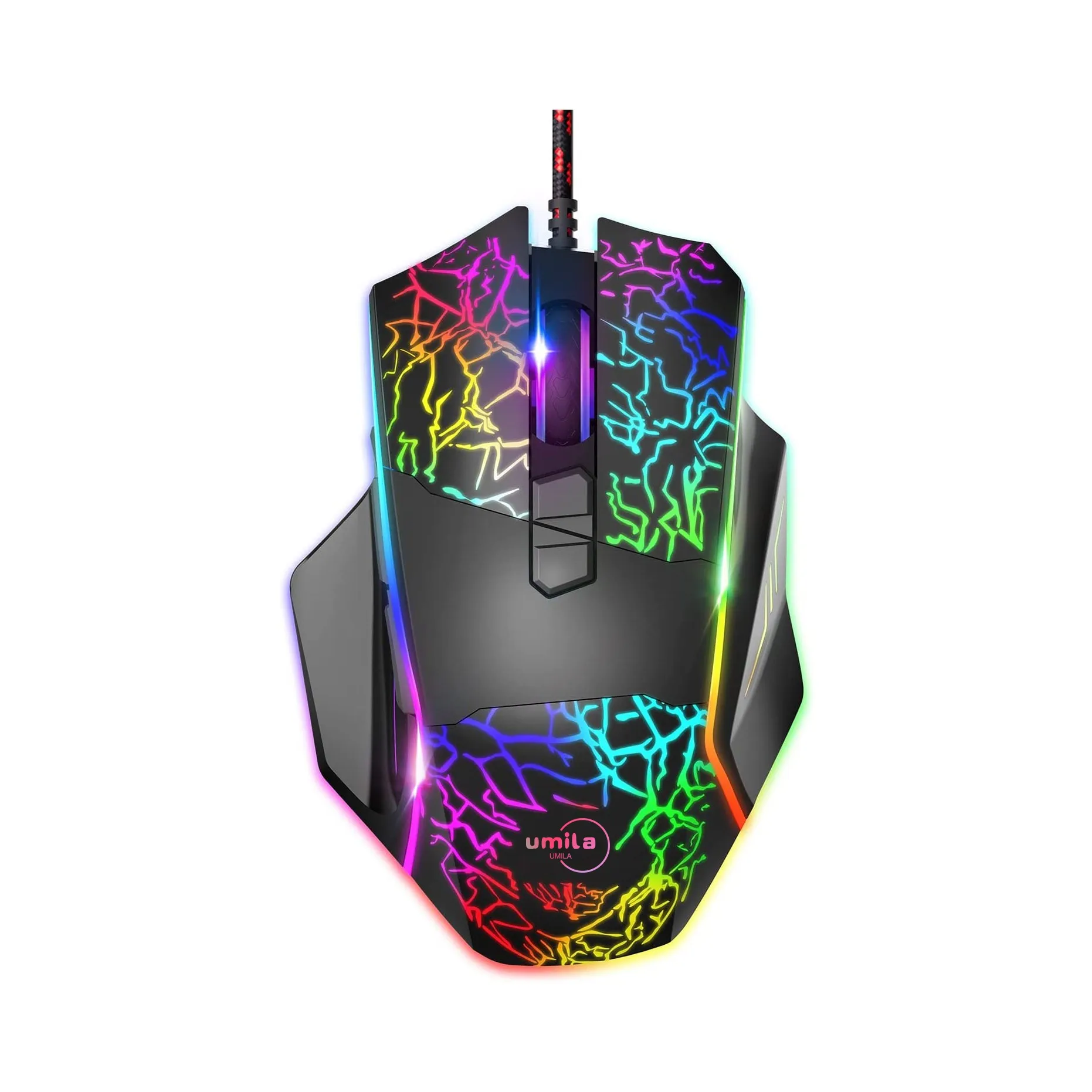OEM Manufacture New 8000dpi RGB Backlit Wired Gaming Mouse PC Laptop E-sports Right-handed Gamer Mouse Luminou USB Connection