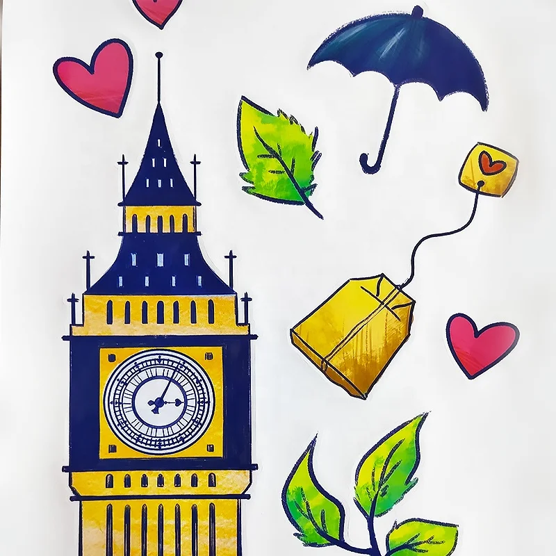 Room Decor Wall Decal with Removable Self-adhesive Glue PP Material Made with England London Tower Bridge