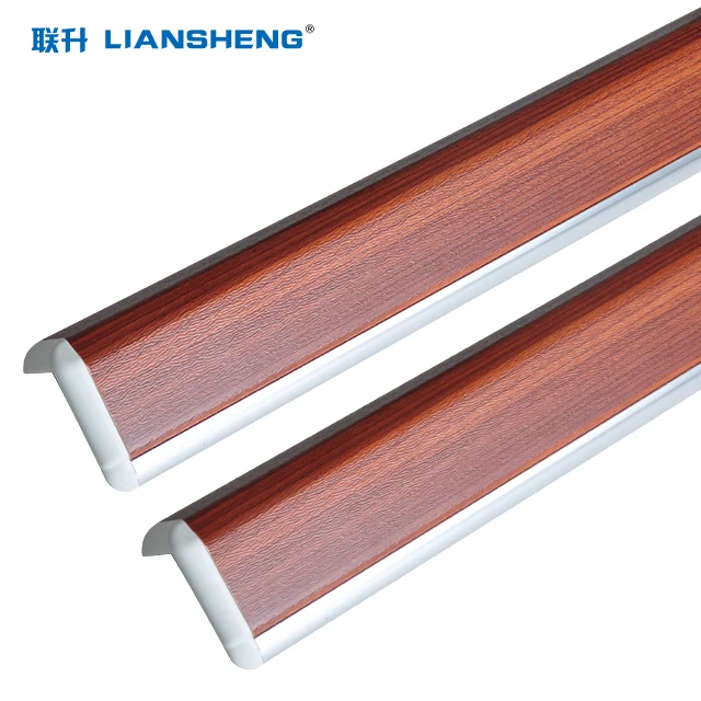 wooden color school hotel Aluminum safety wall protection PVC angle edge corner guard for hospital