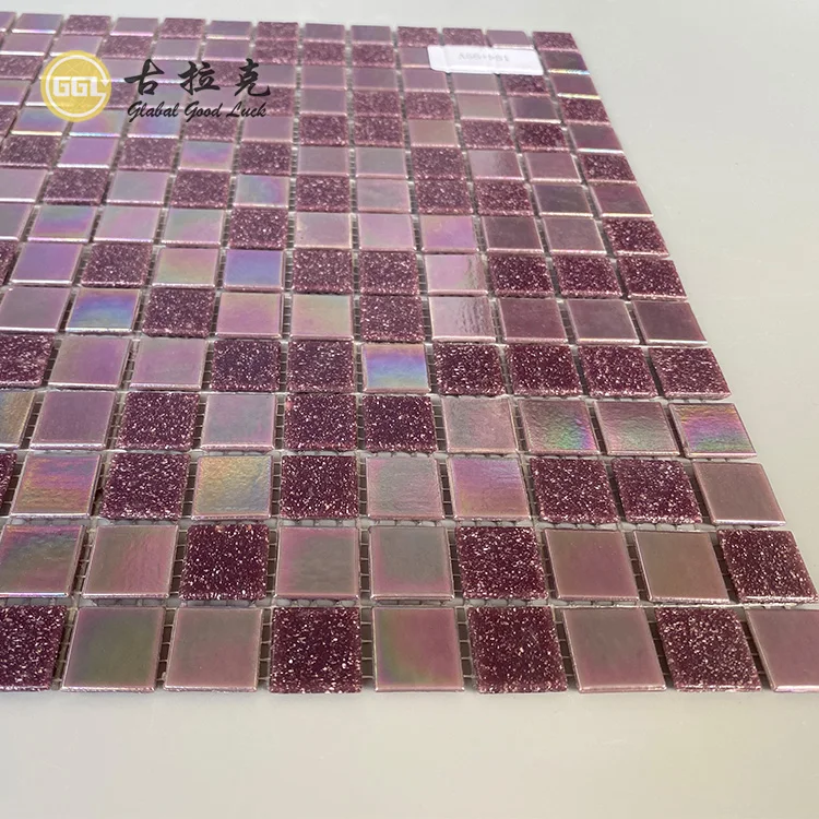 Purple Pink Glass Mosaic Tile Interior Wall Decor Shop Bar Wall Tiles