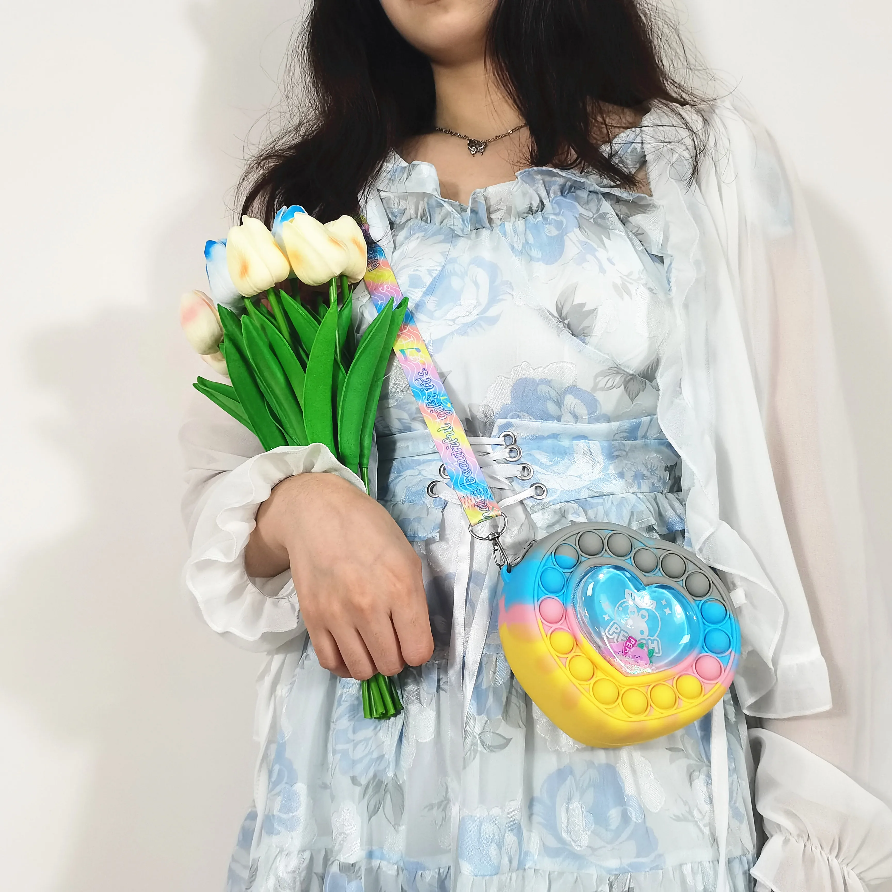 Children Educational Toys High Quality Silicone Push Popping Bubbles Fidget Toys Quicksand Design Funny Coin pouch bag Toy