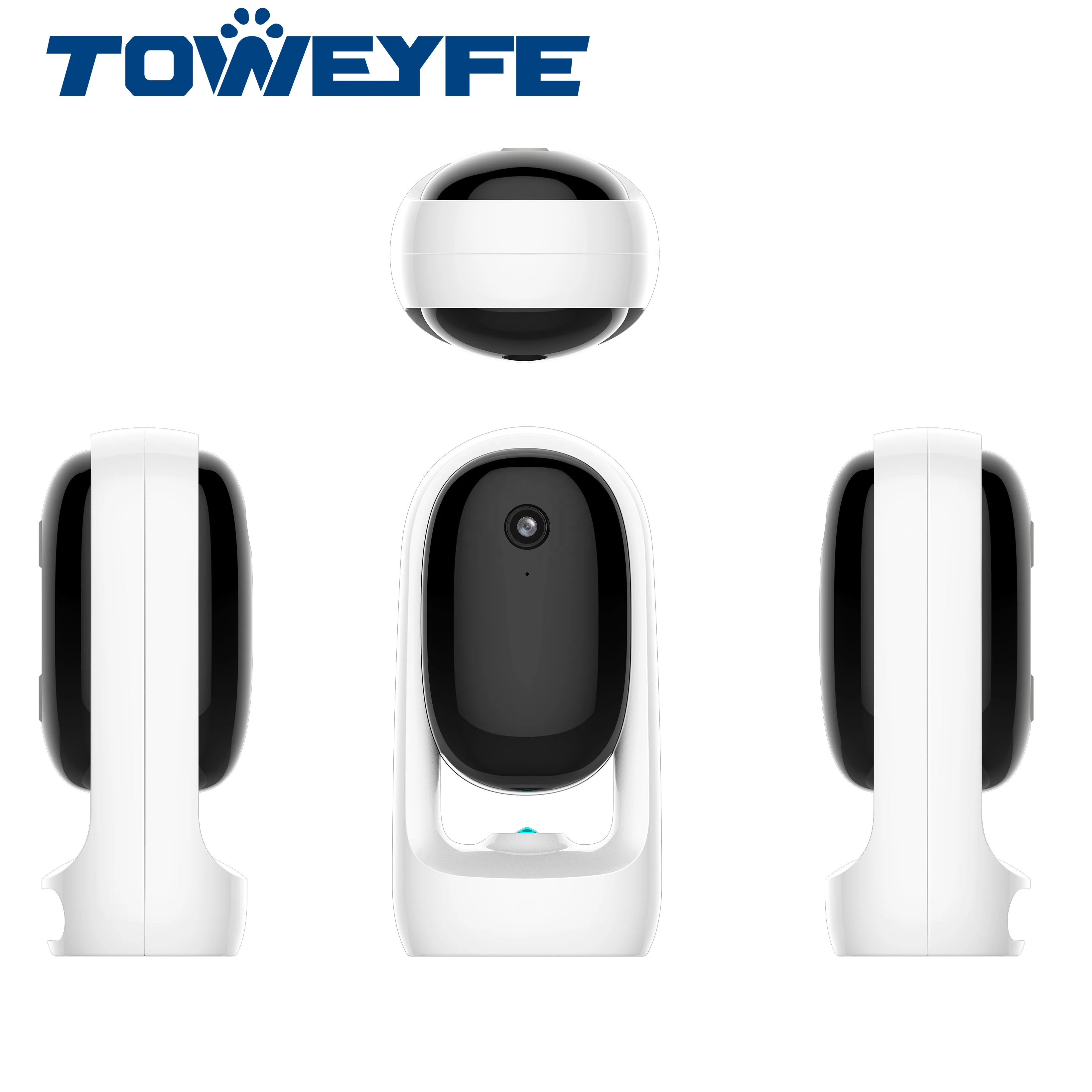 Toweyfe Hot Sale 1080P HD White Automatic Rotating Record Laser Smart Pet Cat Interactive Toys With Camera